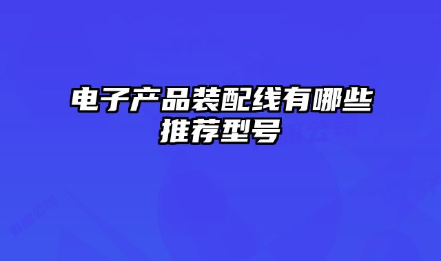 電子產品裝配線有哪些推薦型號